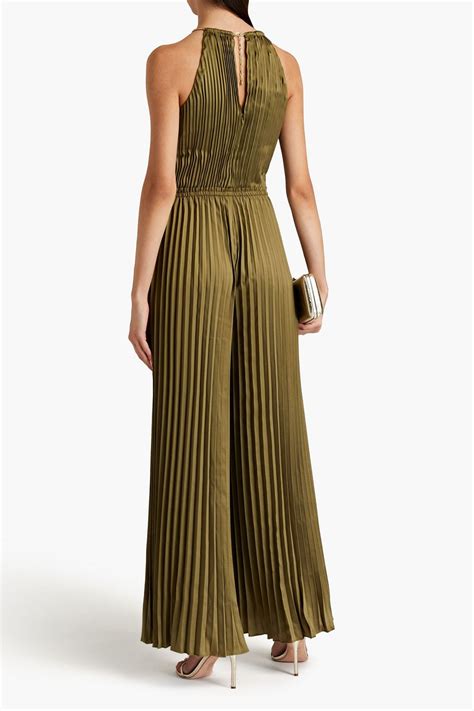 michael kors jumpsuit schwarz mit verzierung|michael kors pleated jumpsuit.